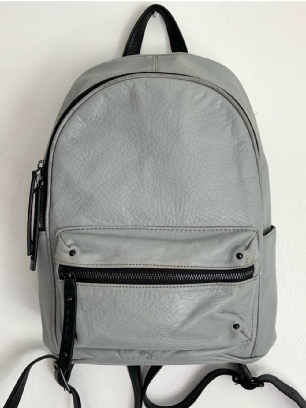 L.a.m.b By Gwen Stefani Hussel Pebble Leather Backpack Bag In Gray, Black